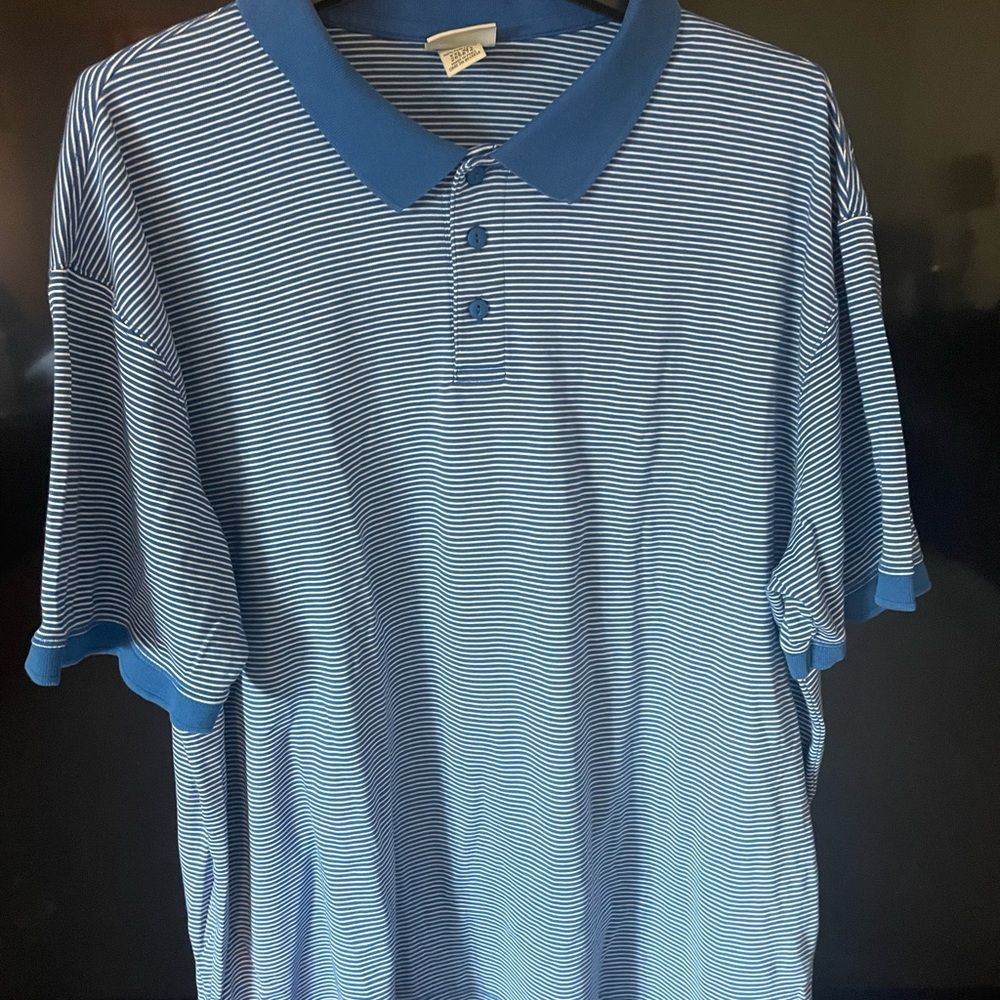 L.L. Bean Mens Blue Polo Golf Shirt Traditional Fit — 2XL